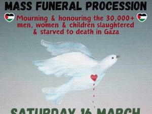 Read more about the article ‘funeral march’ to take place over Israel’s genocide in Gaza