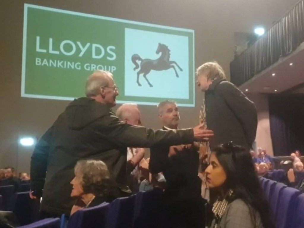 Read more about the article Lloyds AGM disrupted by climate and pro-Palestine protests