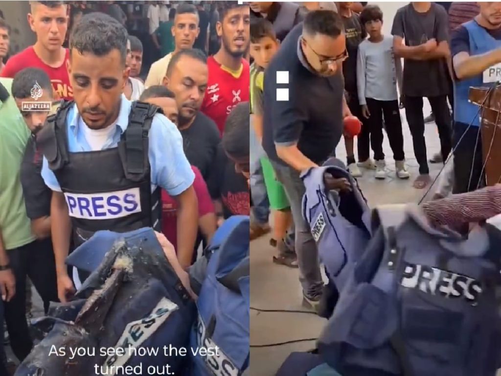 Read more about the article Israel’s attacks mean Palestinian journalist drop press vests