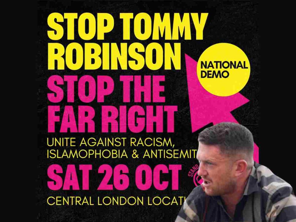 Read more about the article Tommy Robinson demo to be met by large counter-protest