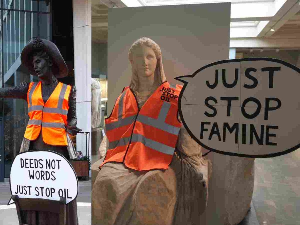 Read more about the article Just Stop Oil has given TWO famous statues an orange makeover