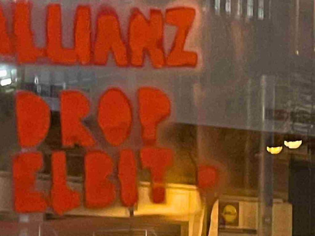 Read more about the article Allianz in Belfast targeted by Palestine Action over Elbit support