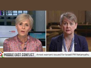 Read more about the article Yvette Cooper avoids responsibility over arresting Netanyahu